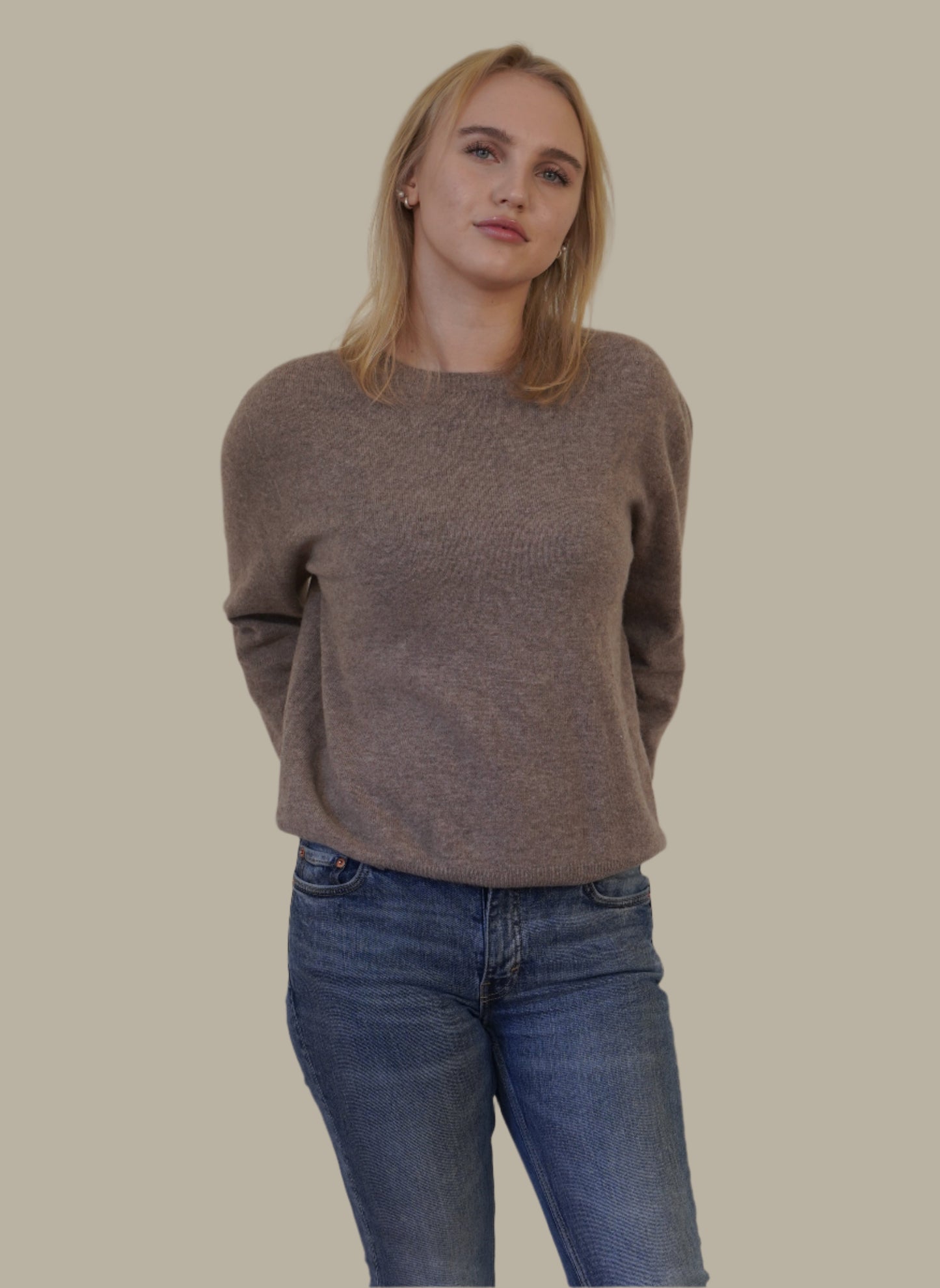 Cashmere crew neck sweater