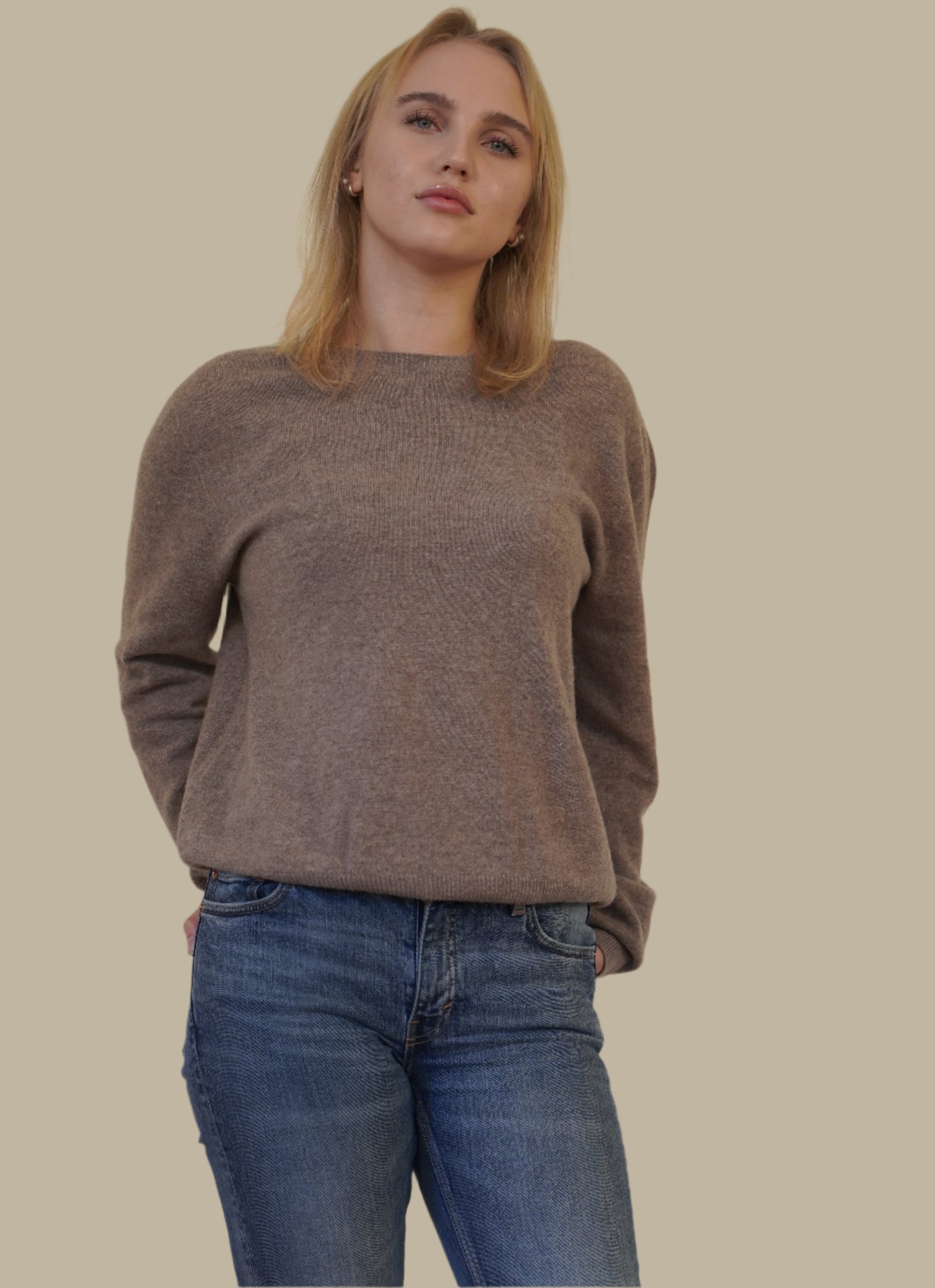 Cashmere crew neck sweater