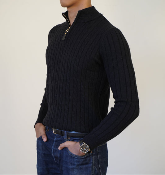 Cashmere half-zip sweater